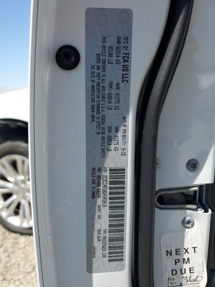 2016 Chrysler 300C VIN: 2C3CCAEG8GH343018 Lot: 68912245