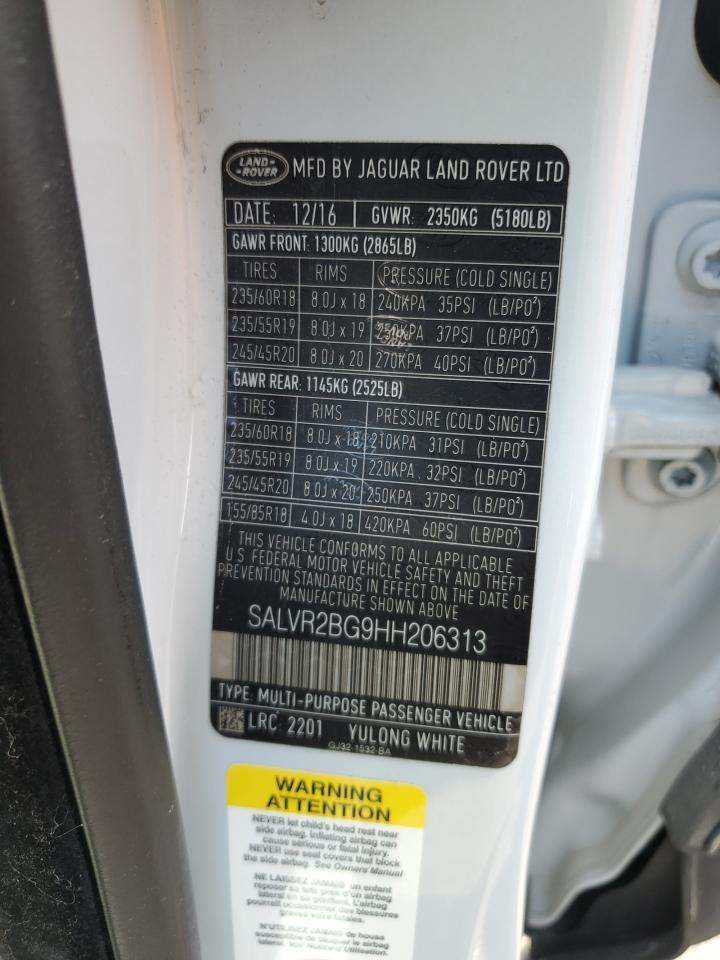 2017 Land Rover Range Rover Evoque Hse VIN: SALVR2BG9HH206313 Lot: 67974405