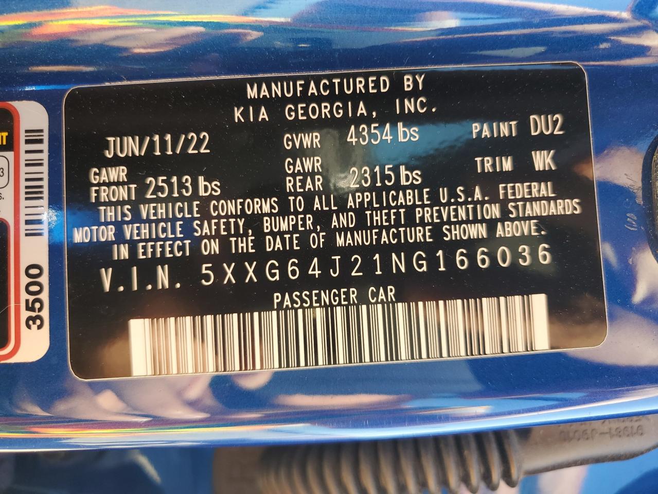 2022 Kia K5 Gt Line VIN: 5XXG64J21NG166036 Lot: 70696125