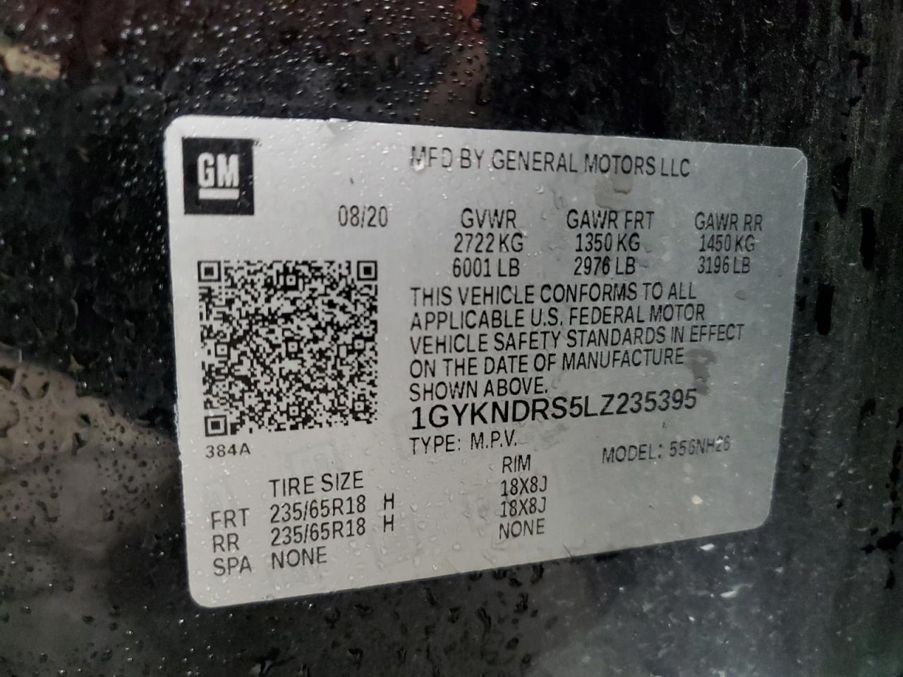 2020 Cadillac Xt5 Premium Luxury VIN: 1GYKNDRS5LZ235395 Lot: 68174715