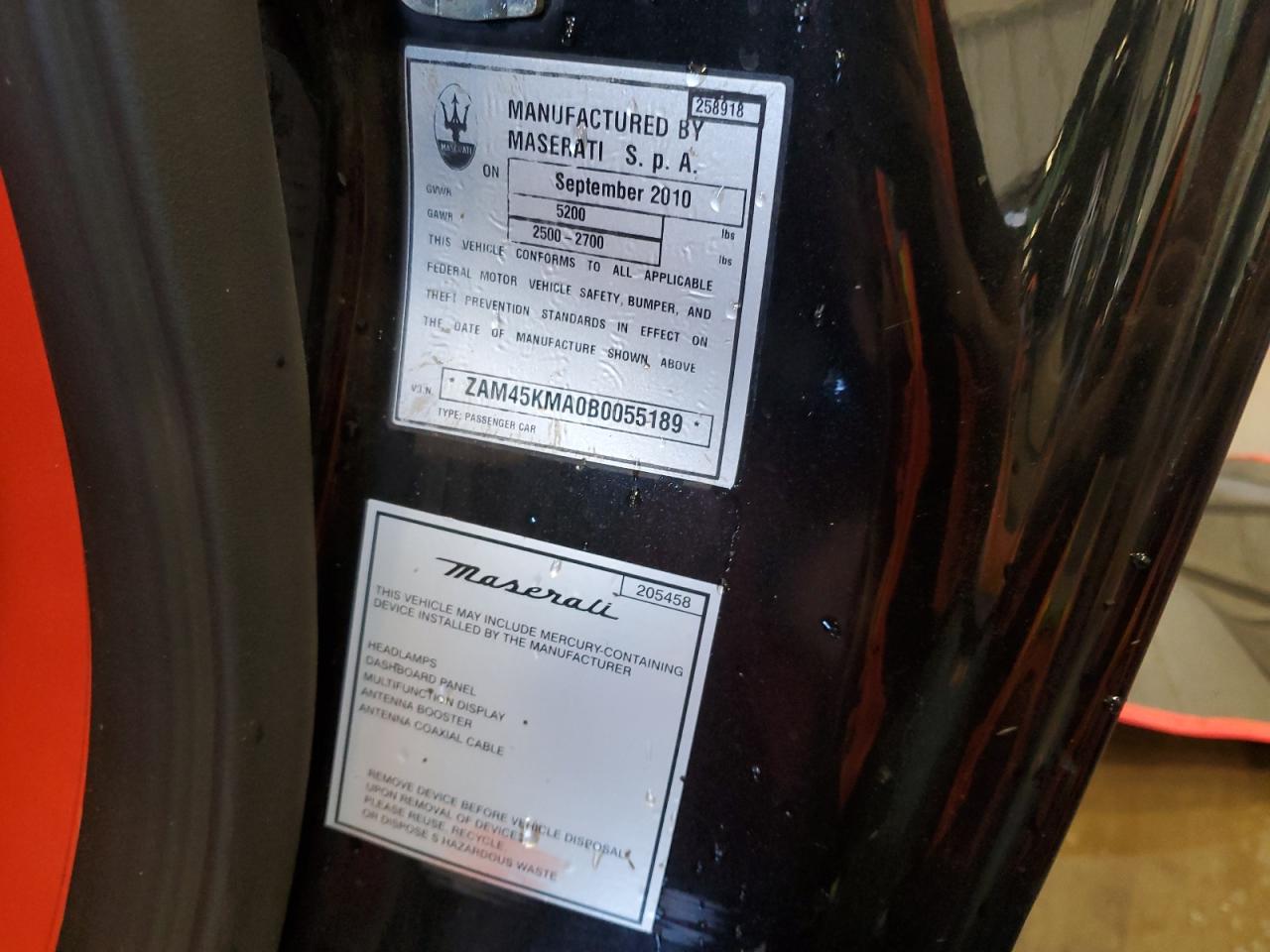 2011 Maserati Granturismo S VIN: ZAM45KMA0B0055189 Lot: 67900565