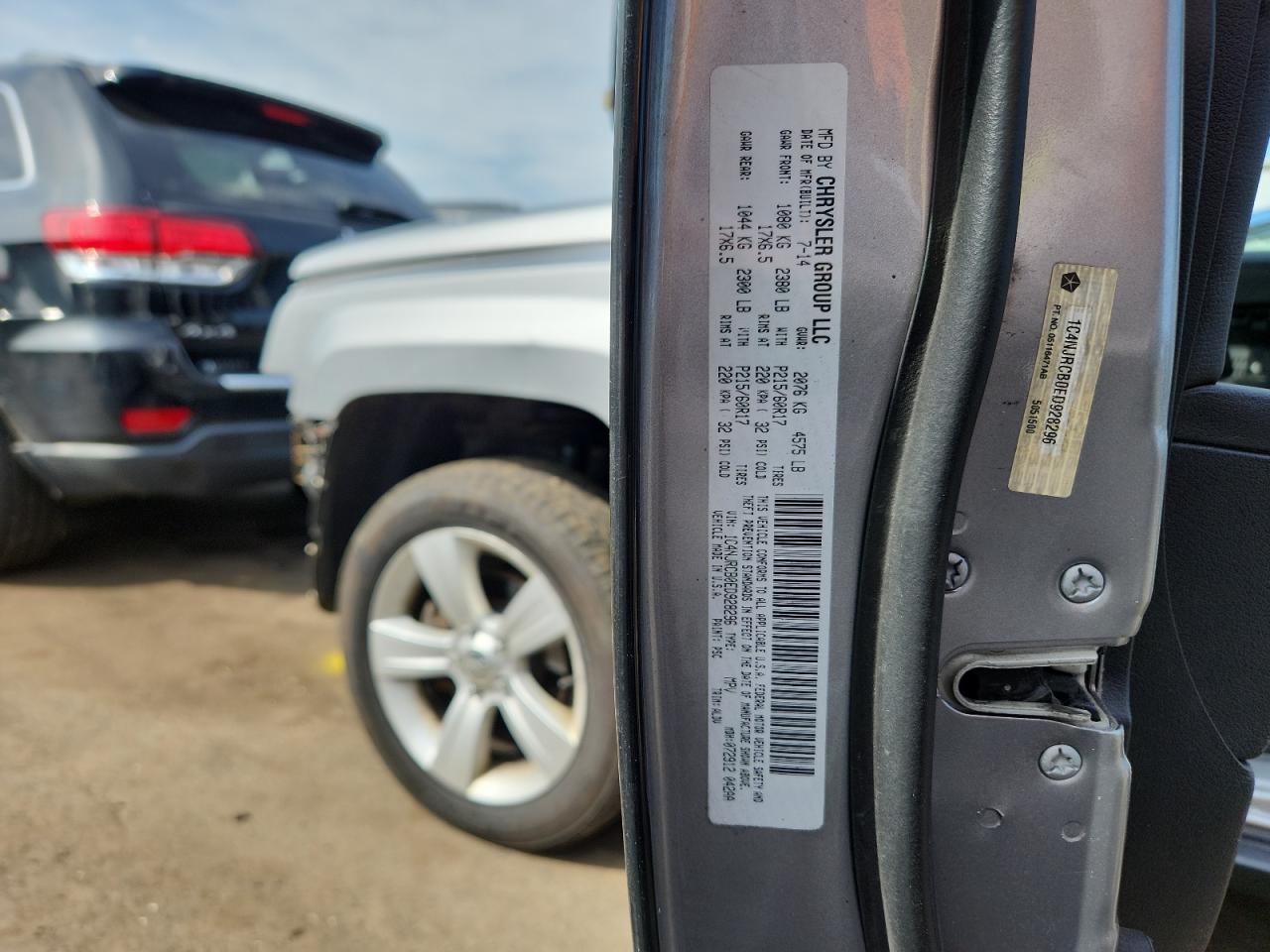 2014 Jeep Patriot Limited VIN: 1C4NJRCB0ED928296 Lot: 70041765