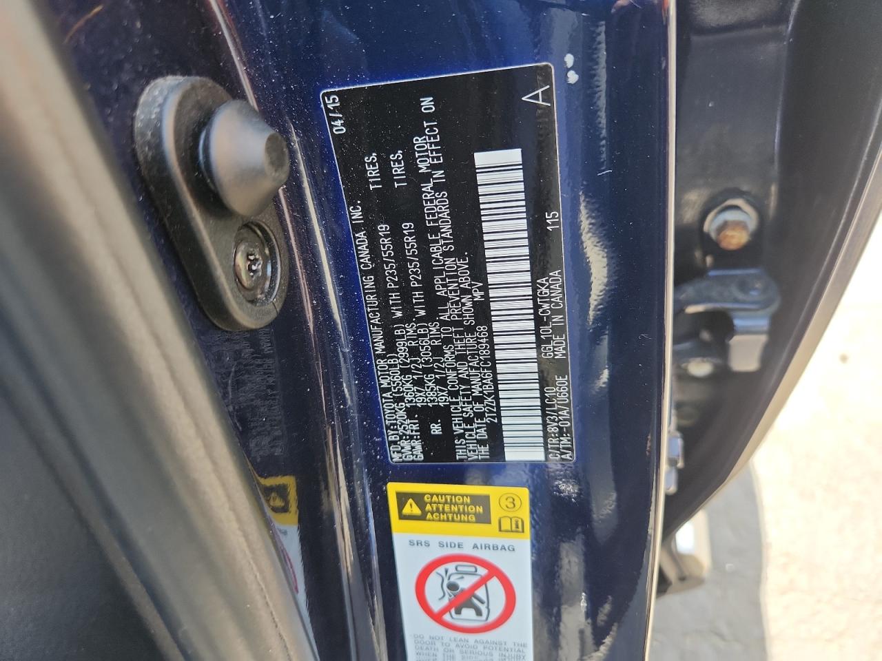 2015 Lexus Rx 350 VIN: 2T2ZK1BA6FC189468 Lot: 68317965