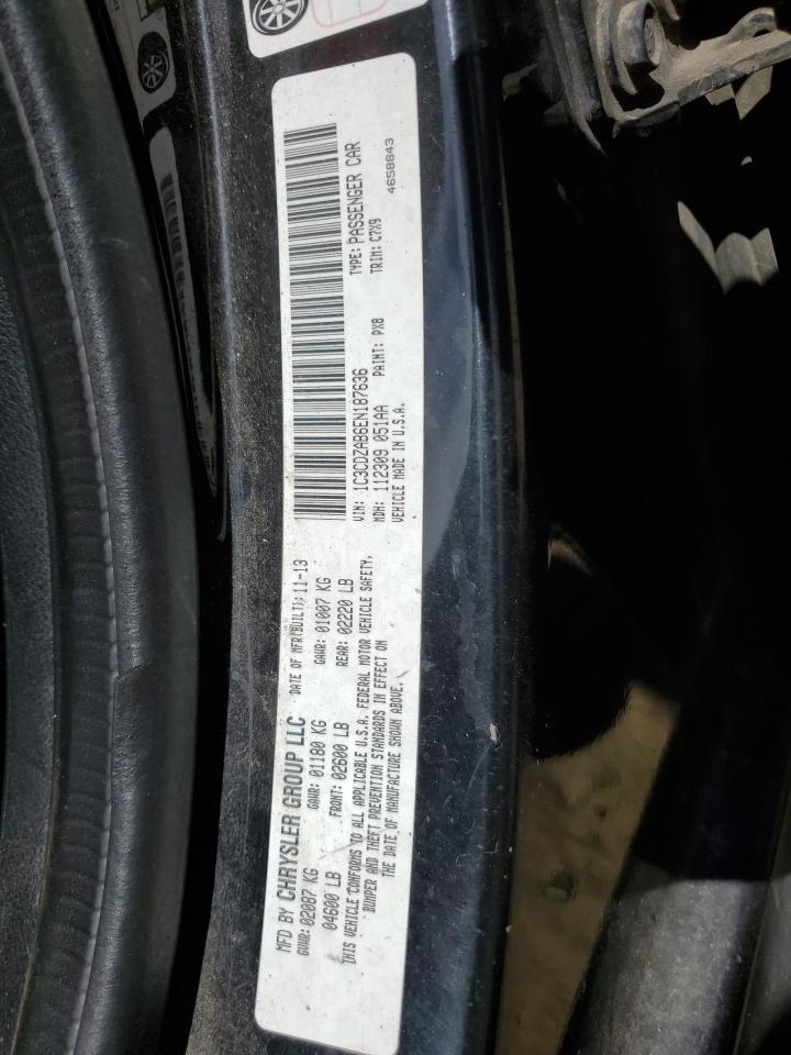 2014 Dodge Avenger Se VIN: 1C3CDZAB6EN187636 Lot: 68038885