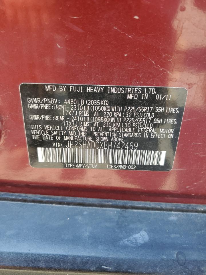 2011 Subaru Forester 2.5X Premium VIN: JF2SHADCXBH742469 Lot: 68149205