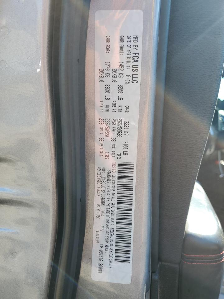 2015 Dodge Durango R/T VIN: 1C4SDJCT6FC946801 Lot: 70537095