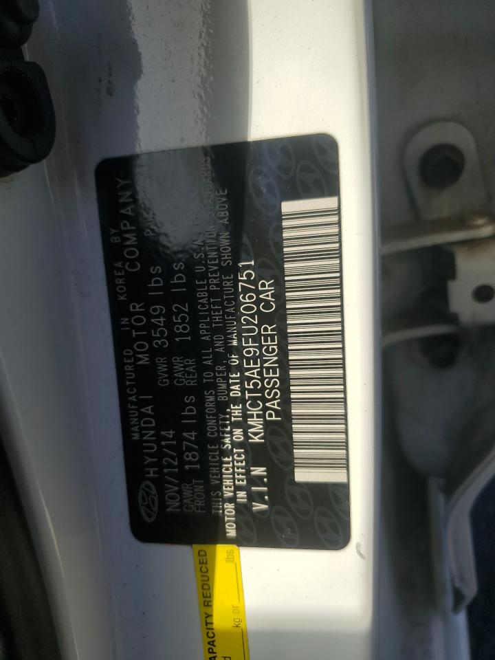 2015 Hyundai Accent Gs VIN: KMHCT5AE9FU206751 Lot: 69307845