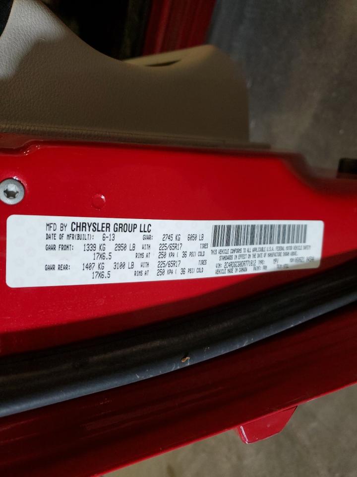 2013 Dodge Grand Caravan Sxt VIN: 2C4RDGCG0DR771812 Lot: 69969425
