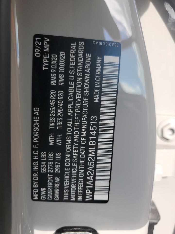 2021 Porsche Macan VIN: WP1AA2A52MLB14513 Lot: 69593915