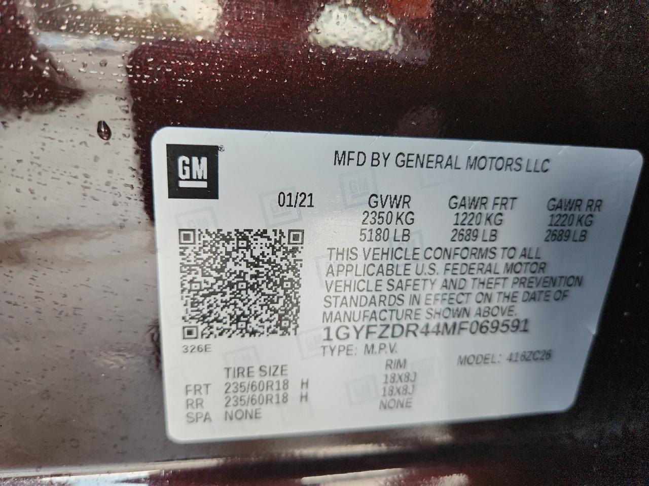 2021 Cadillac Xt4 Premium Luxury VIN: 1GYFZDR44MF069591 Lot: 70313535