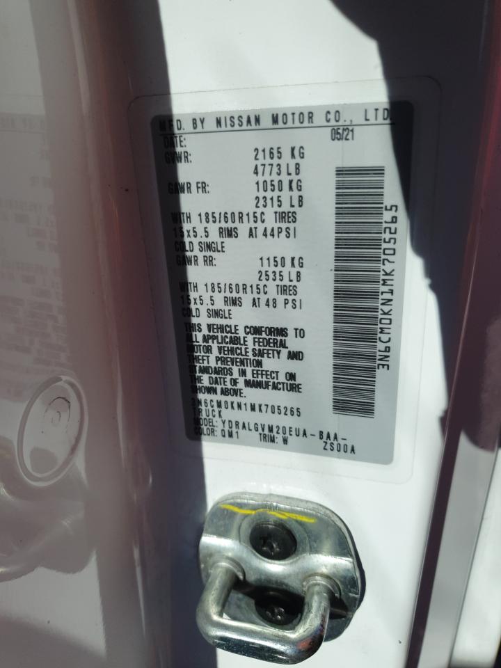 2021 Nissan Nv200 2.5S VIN: 3N6CM0KN1MK705265 Lot: 69113245