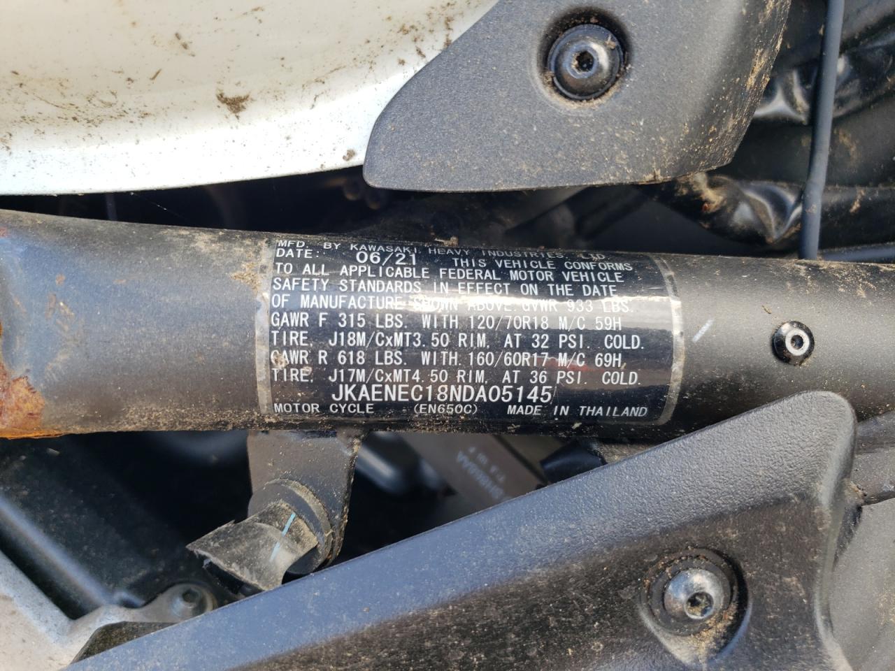 2022 Kawasaki En650 C VIN: JKAENEC18NDA05145 Lot: 70514675