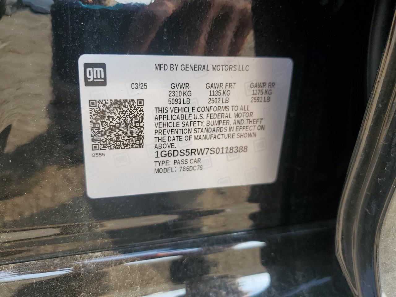 2025 Cadillac Ct5 Premium Luxury VIN: 1G6DS5RW7S0118388 Lot: 67811305