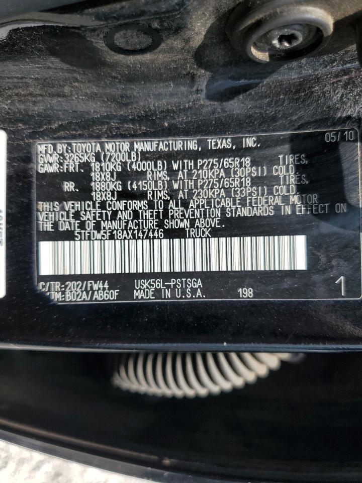 2010 Toyota Tundra Crewmax Sr5 VIN: 5TFDW5F18AX147446 Lot: 67835135