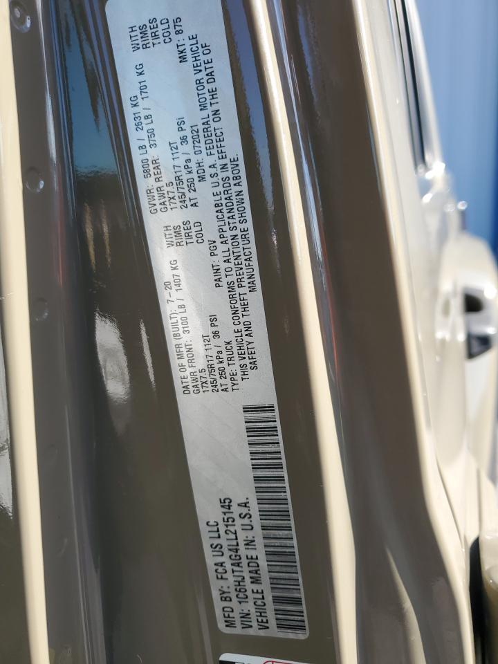 2020 Jeep Gladiator Sport VIN: 1C6HJTAG4LL215145 Lot: 67793855