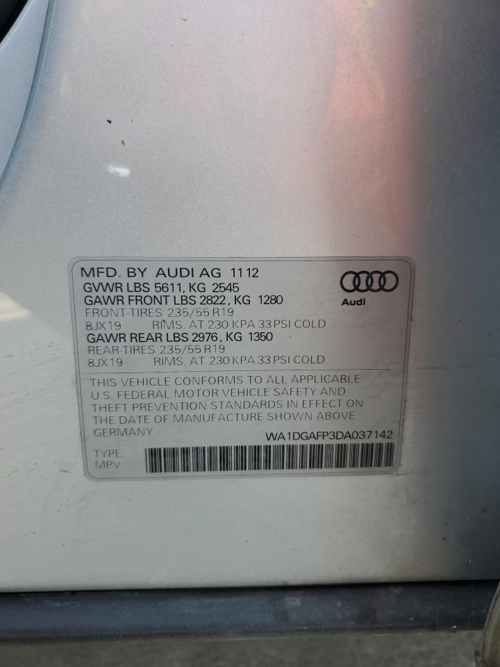 2013 Audi Q5 Premium Plus VIN: WA1DGAFP3DA037142 Lot: 70414925