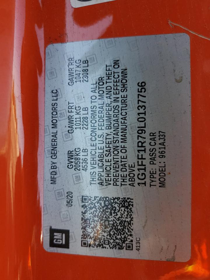 2020 Chevrolet Camaro Lz VIN: 1G1FF1R79L0137756 Lot: 69447815