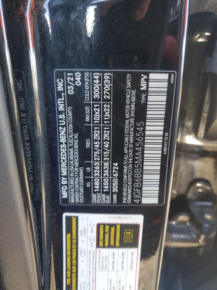 2021 Mercedes-Benz Gle Amg 53 4Matic VIN: 4JGFB6BB5MA456545 Lot: 70695935