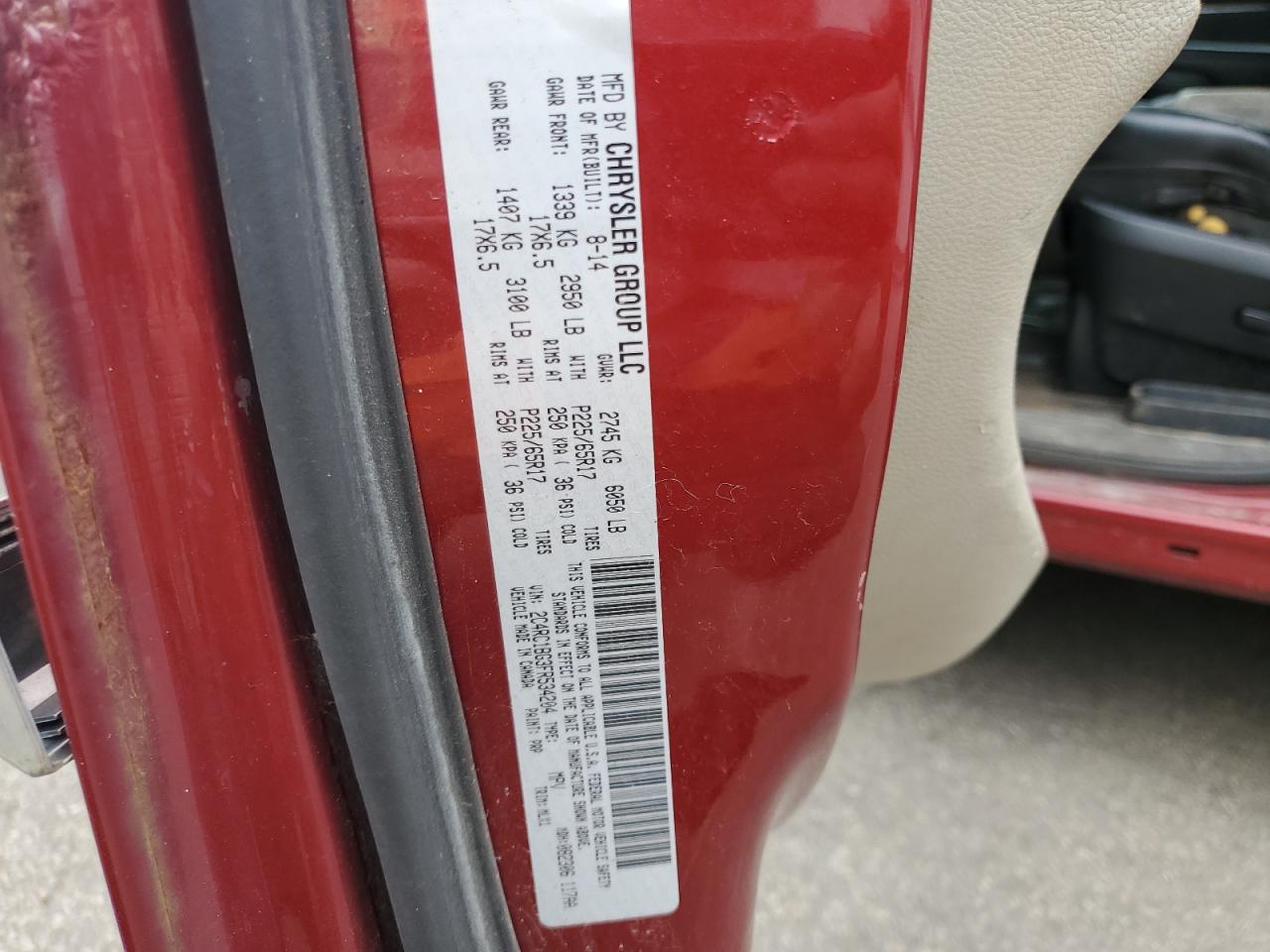 2015 Chrysler Town & Country Touring VIN: 2C4RC1BG3FR534204 Lot: 69965365