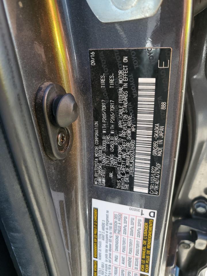 2016 Toyota 4Runner Sr5/Sr5 Premium VIN: JTEBU5JR6G5376900 Lot: 69121935