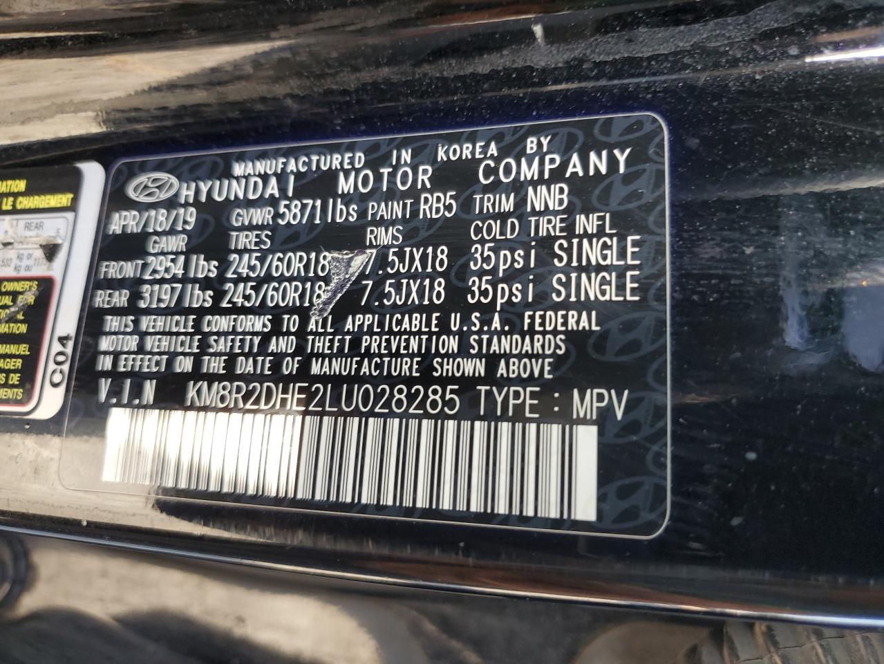 2020 Hyundai Palisade Sel VIN: KM8R2DHE2LU028285 Lot: 69322175