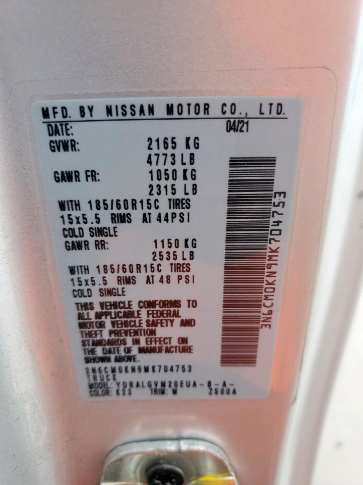 2021 Nissan Nv200 2.5S VIN: 3N6CM0KN9MK704753 Lot: 72104085