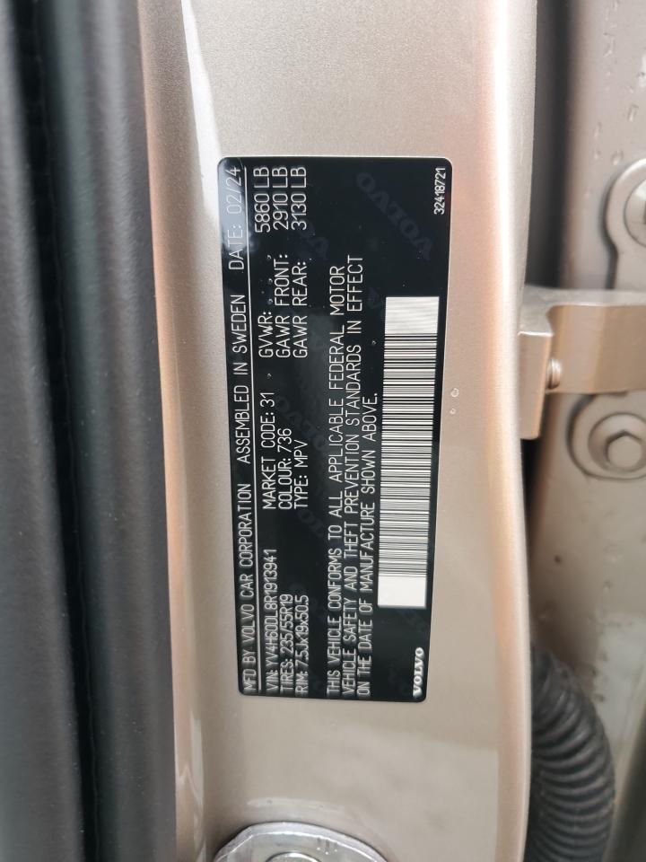 2024 Volvo Xc60 Plus VIN: YV4H60DL8R1913941 Lot: 67666595