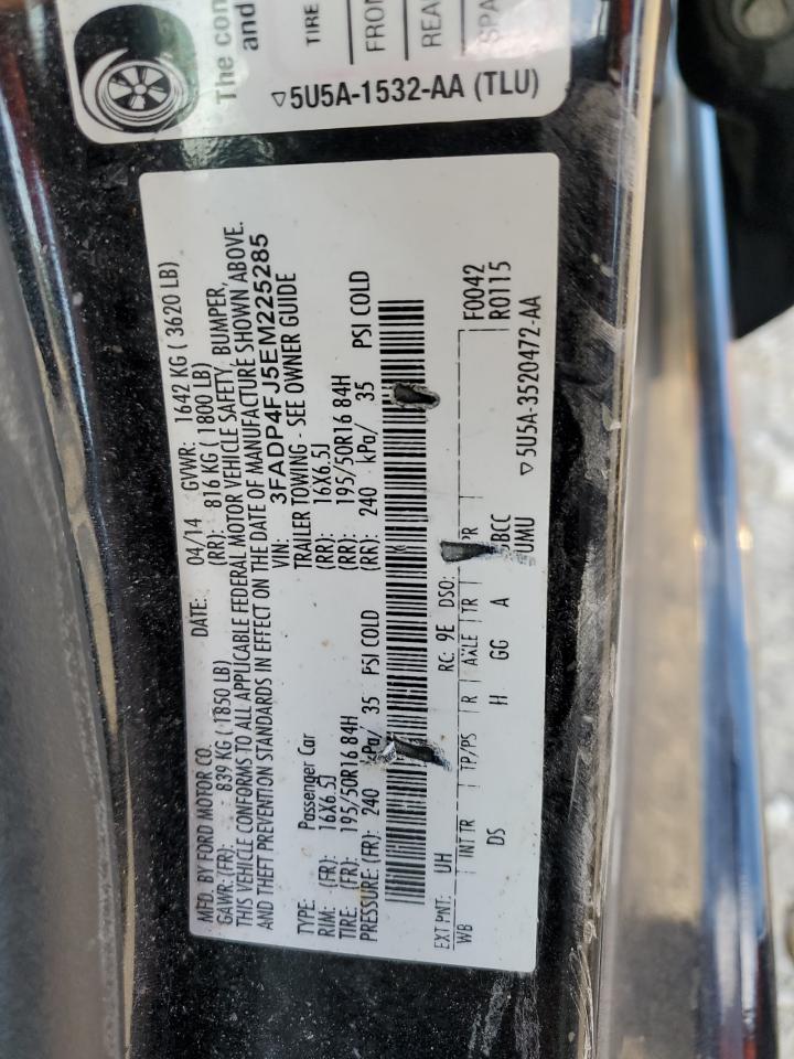 2014 Ford Fiesta Titanium VIN: 3FADP4FJ5EM225285 Lot: 70295295