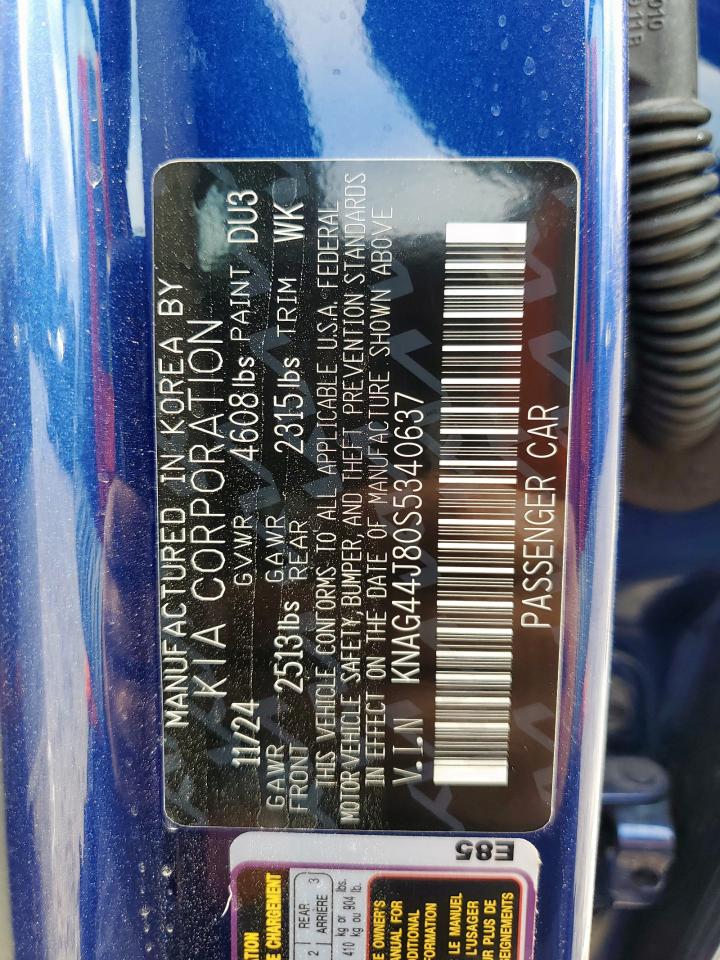 2025 Kia K5 Gt VIN: KNAG44J80S5340637 Lot: 70740855