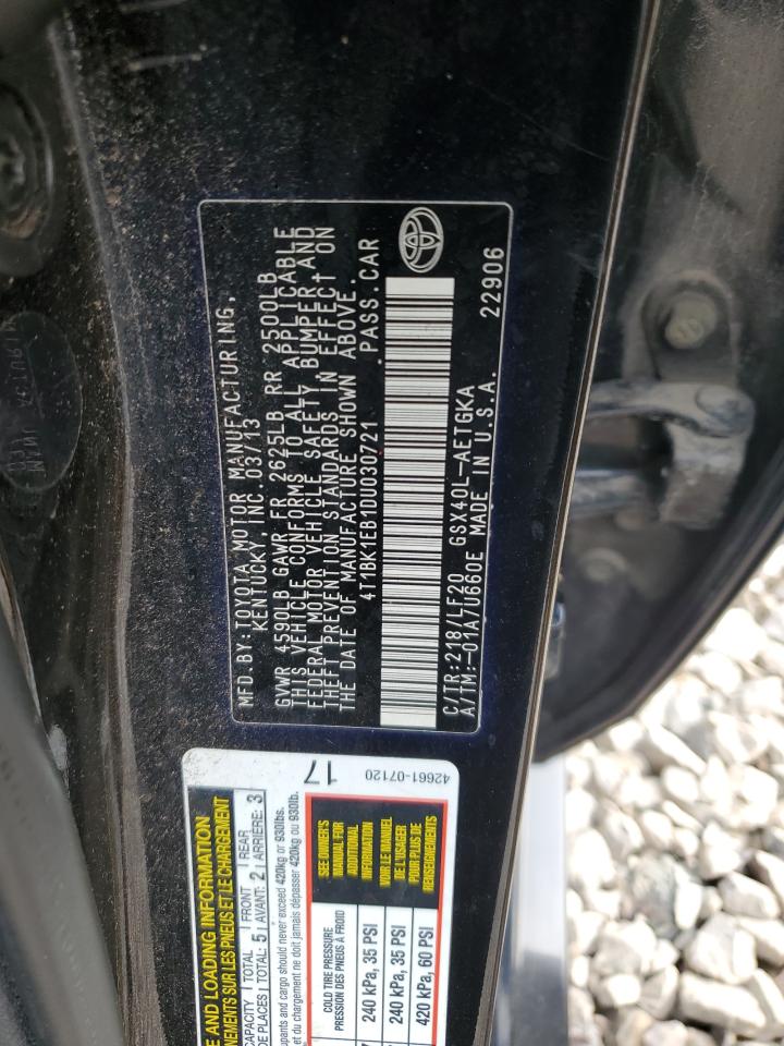 2013 Toyota Avalon Base VIN: 4T1BK1EB1DU030721 Lot: 66489355