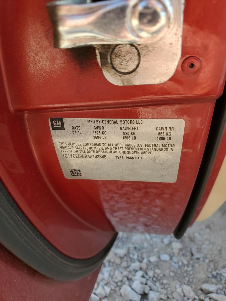 2010 Chevrolet Corvette VIN: 1G1YC2DW8A5103846 Lot: 67734835