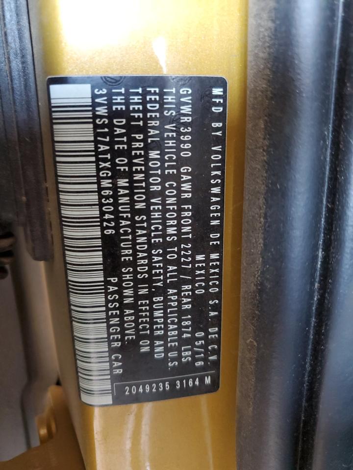 2016 Volkswagen Beetle Dune VIN: 3VWS17ATXGM630426 Lot: 68514265