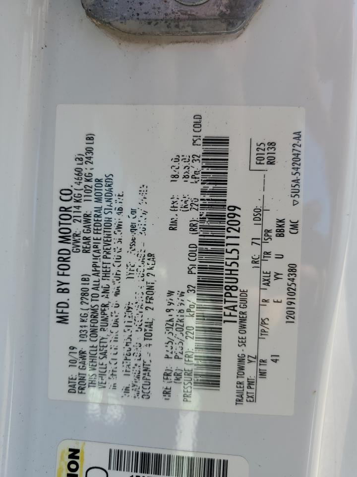 2020 Ford Mustang VIN: 1FATP8UH5L5112099 Lot: 70327105