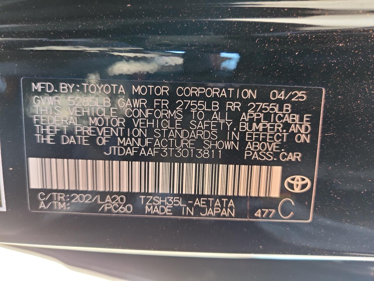 2026 Toyota Crown Platinum VIN: JTDAFAAF3T3013811 Lot: 69936245