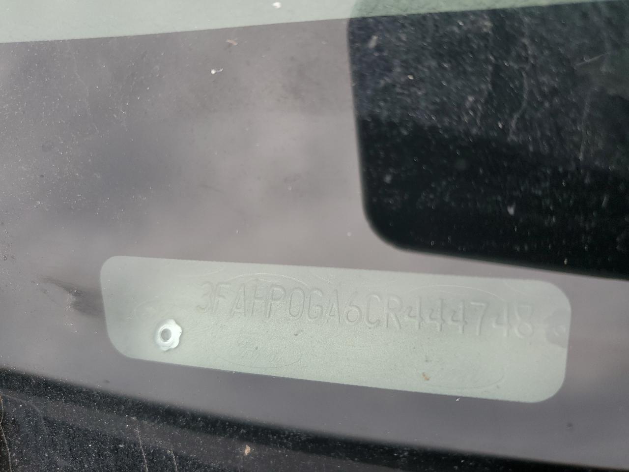 2012 Ford Fusion S VIN: 3FAHP0GA6CR444748 Lot: 70213075