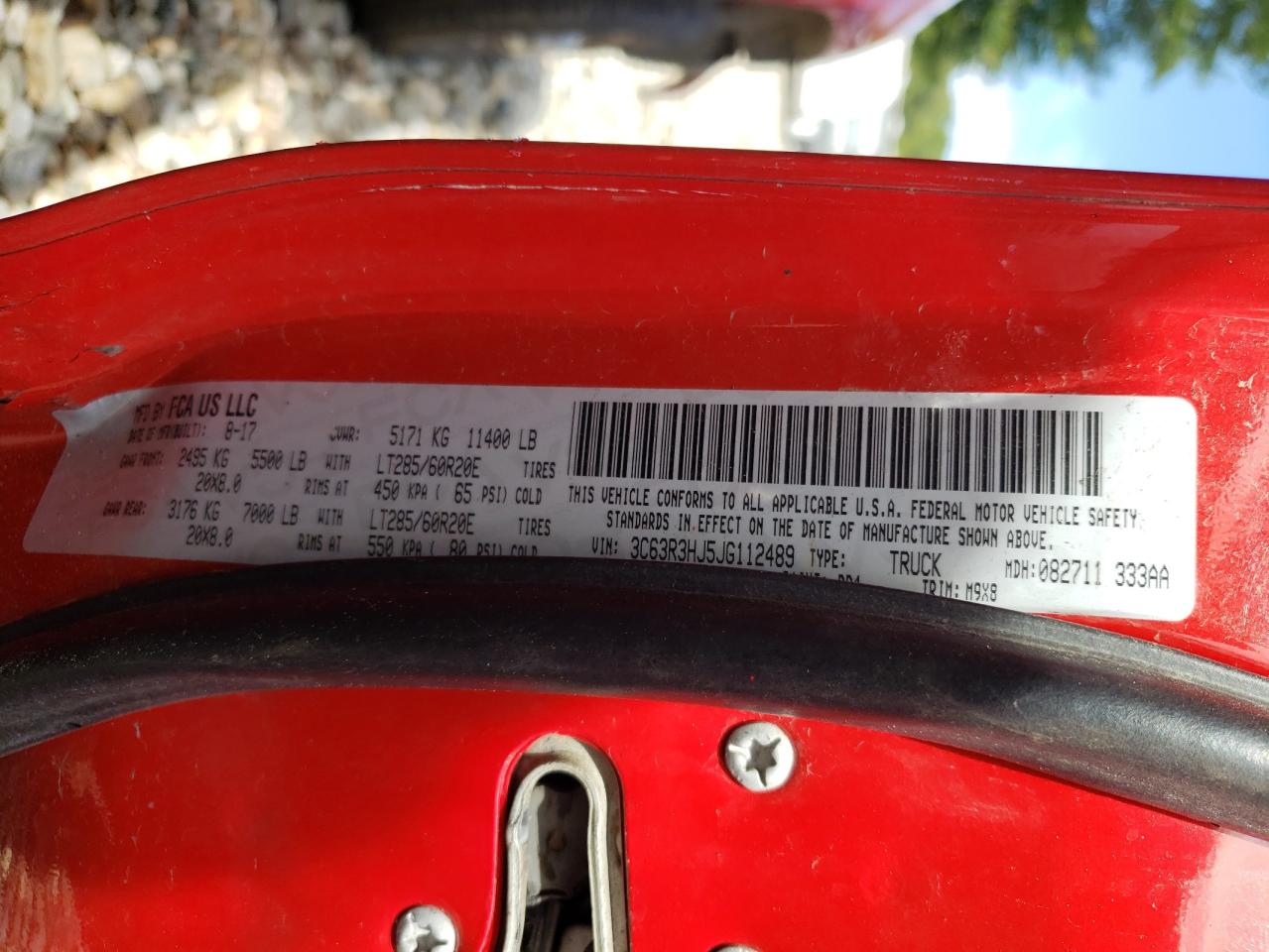 2018 Ram 3500 Slt VIN: 3C63R3HJ5JG112489 Lot: 69108115