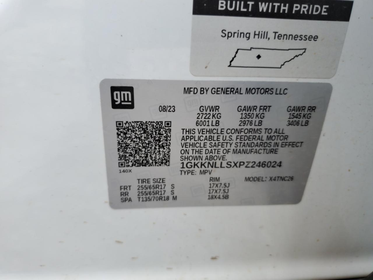 2023 GMC Acadia At4 VIN: 1GKKNLLSXPZ246024 Lot: 68750045