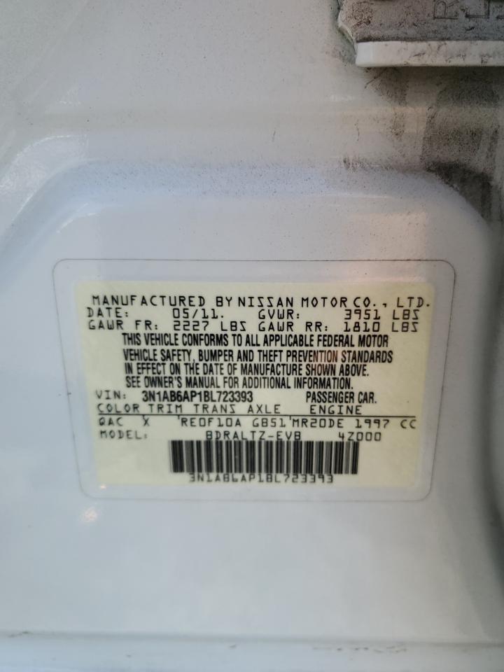 2011 Nissan Sentra 2.0 VIN: 3N1AB6AP1BL723393 Lot: 70225065