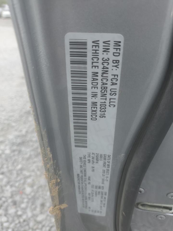 2022 Jeep Compass Sport VIN: 3C4NJCAB5NT103316 Lot: 67775215