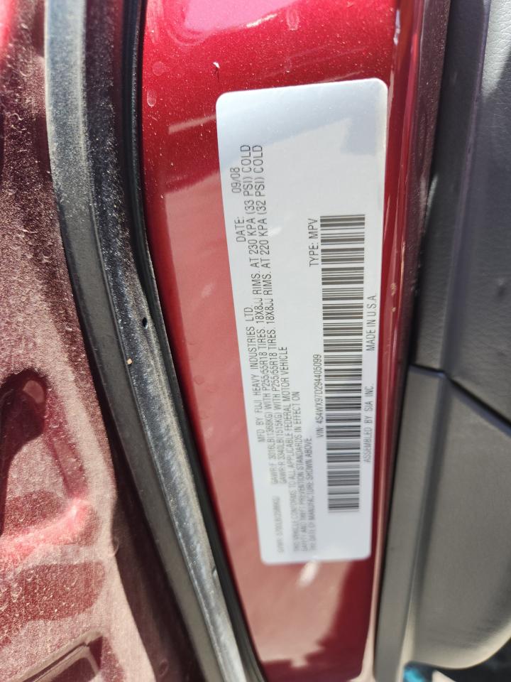 2009 Subaru Tribeca Limited VIN: 4S4WX97D294405099 Lot: 69538975