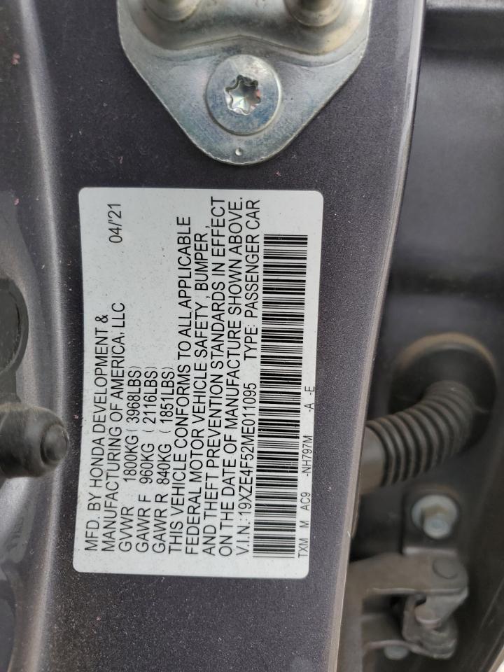 2021 Honda Insight Ex VIN: 19XZE4F52ME011095 Lot: 69842745