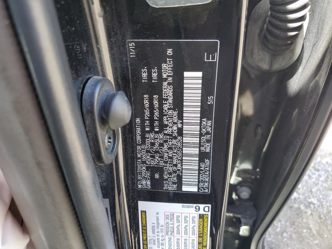 2016 Lexus Gx 460 VIN: JTJBM7FX5G5128528 Lot: 70054545