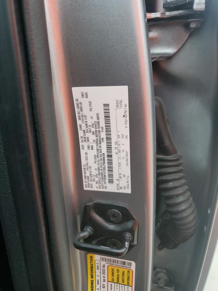 2020 Ford F150 Supercrew VIN: 1FTEW1C55LFB68638 Lot: 70465625