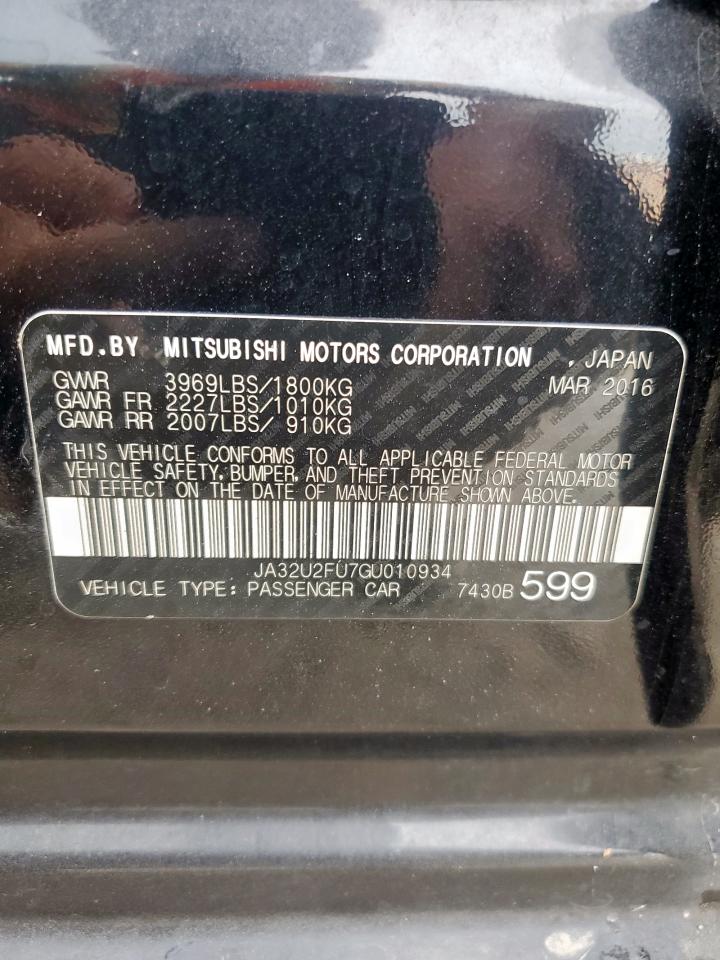 2016 Mitsubishi Lancer Es VIN: JA32U2FU7GU010934 Lot: 69571405