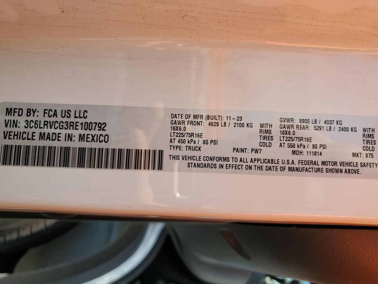 3C6LRVCG3RE100792 2024 Ram Promaster 2500 2500 High