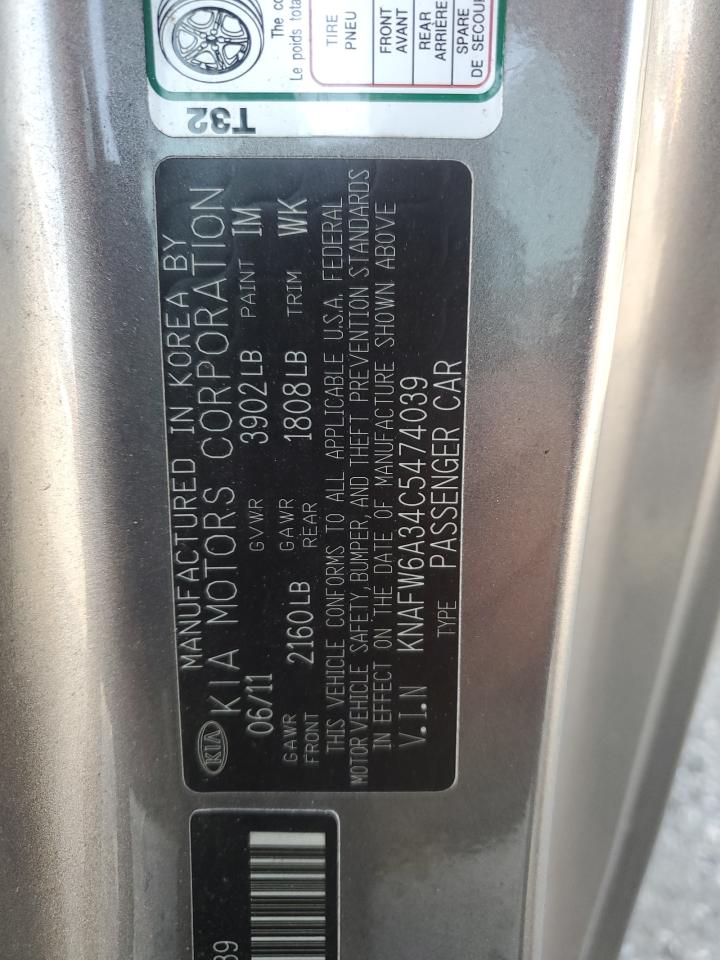 2012 Kia Forte Sx VIN: KNAFW6A34C5474039 Lot: 69012765