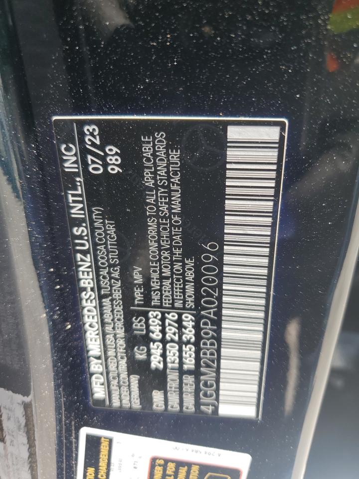2023 Mercedes-Benz Eqe Suv 350+ VIN: 4JGGM2BB9PA020096 Lot: 70298835