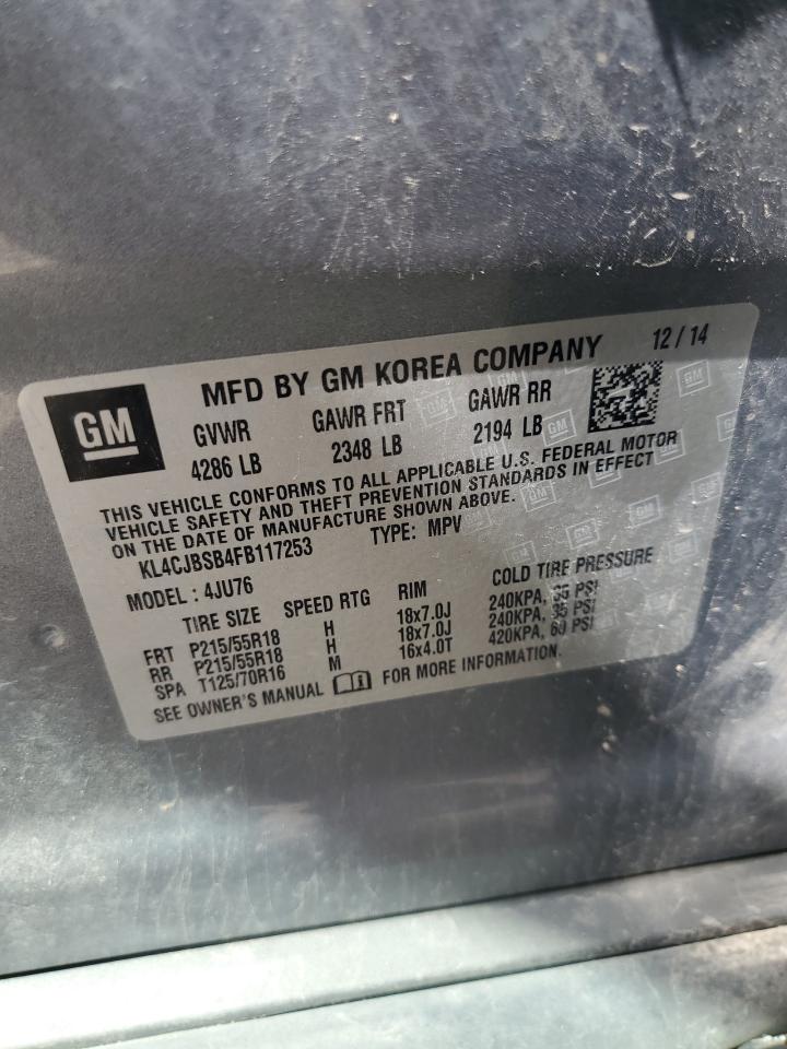 2015 Buick Encore Convenience VIN: KL4CJBSB4FB117253 Lot: 68508055