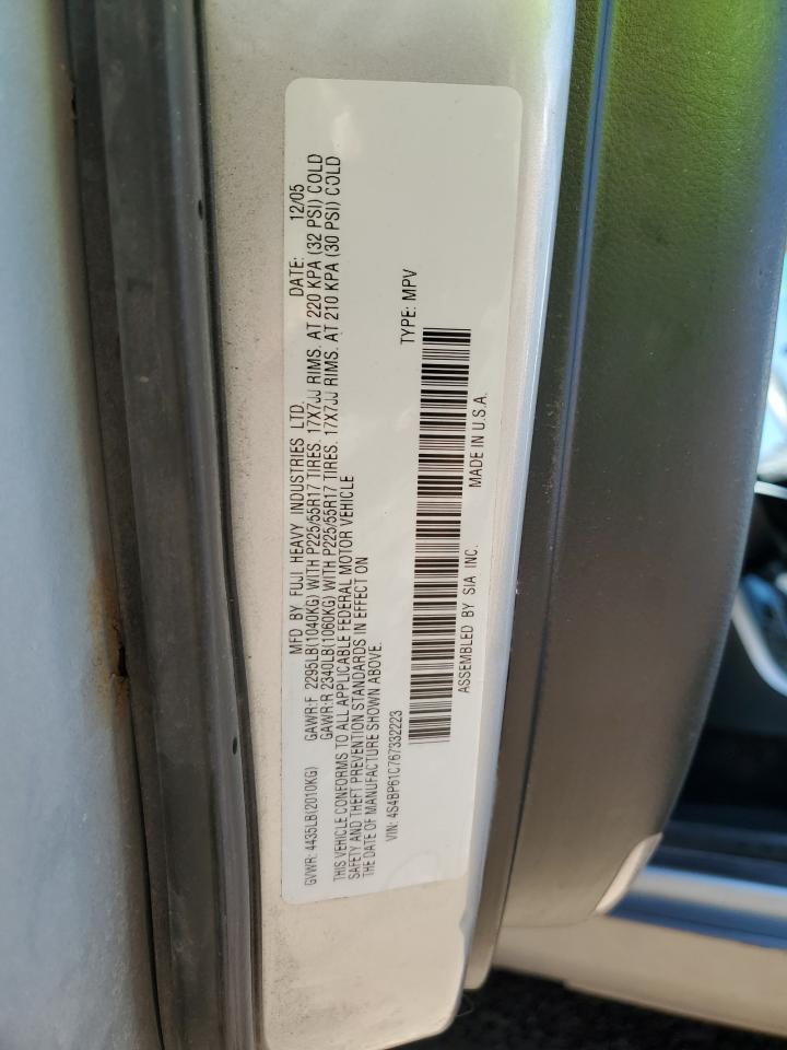 2006 Subaru Legacy Outback 2.5I VIN: 4S4BP61C767332223 Lot: 68543695