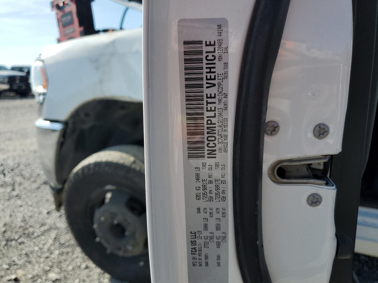 2020 Ram 3500 VIN: 3C7WRTCL0LG110413 Lot: 43583925